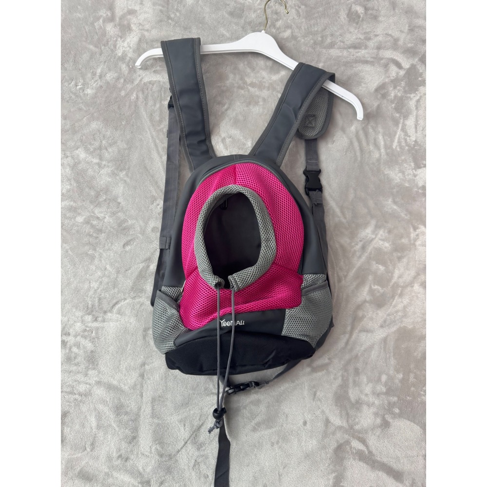 Yoomall Pet Carrier Backpack Small Dog Cat Travel Bag Pink Grey Mesh Breathable